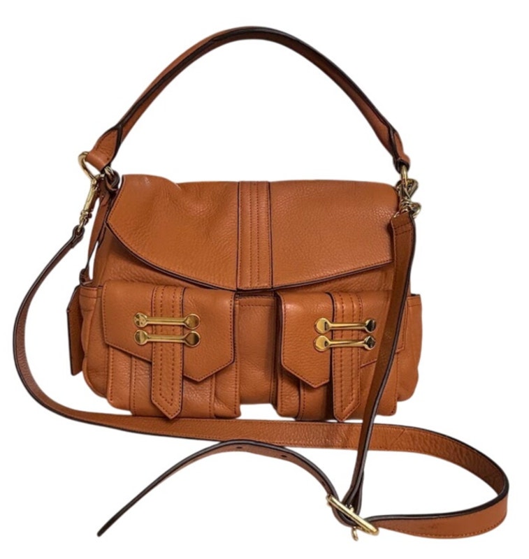 Lauren Ralph Lauren Bermondsey Hobo Shoulder Bag Pebbled Leather Gold Buckle